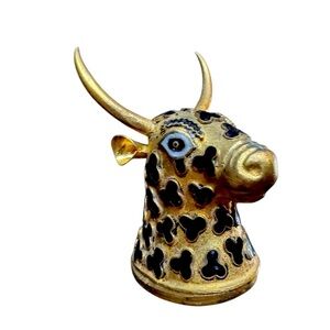 Osiris The Bull Box Bull Ox Jewelry Trinket Box Metal Rare Vintage